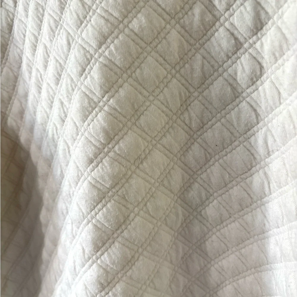 J. Crew White Quilted Cowl Neck Sweater